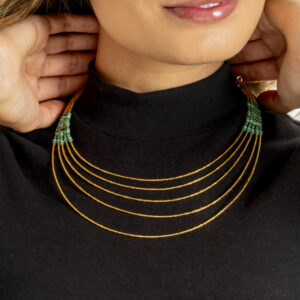 Glass bugle bead necklace
