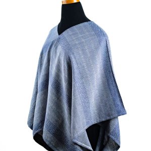 Blusón-poncho azul de algodón