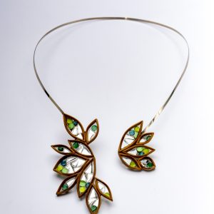 Bamboo Foliage and Glass Necklace