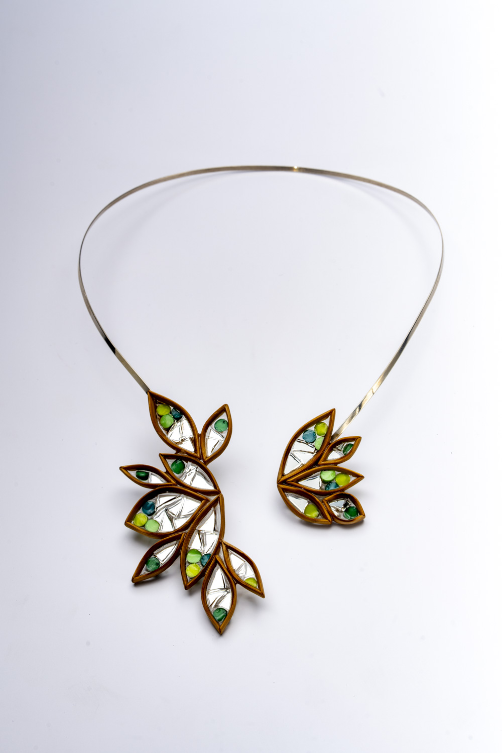 Bamboo Foliage and Glass Necklace