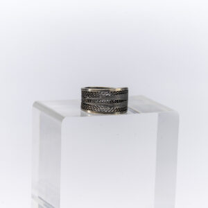 Anillo cinta delgada (plata envejecida)