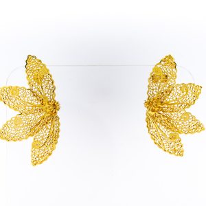 Gold-Plated Silver Four-Leaf Earrings
