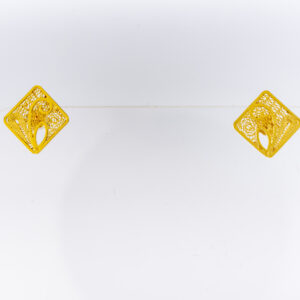 Gold-Plated Silver Square Earrings