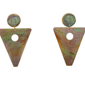 Aretes colgantes triangulares de nácar