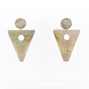 Triangular Mother-of-Pearl Drop Earrings