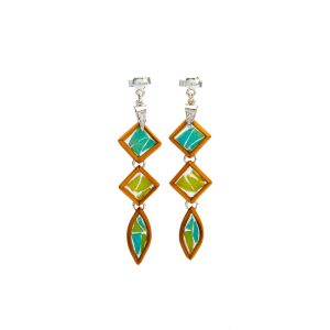 Bamboo Rain Glass Earrings