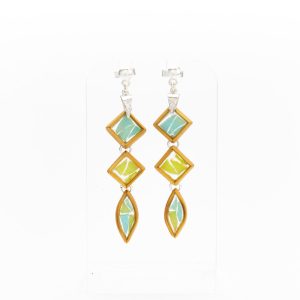 Bamboo Rain Glass Earrings