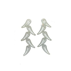 Aretes hojas de plata