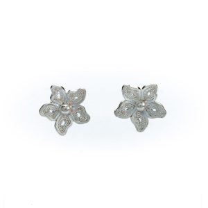 Silver Mini Flower Earrings
