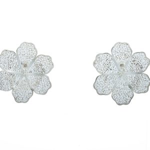 Aretes flores de plata