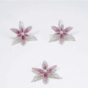 Aretes estrella en plata esmaltada